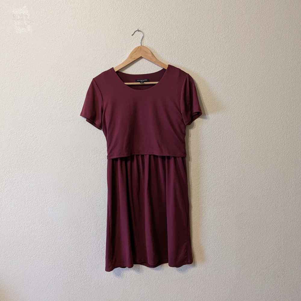 Elegant Burgundy Women's Dress